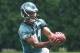 Jun 17, 2014; Philadelphia, PA, USA; Philadelphia Eagles wide receiver Jordan Matthews (81) catches the ball during mini camp at the Philadelphia Eagles NovaCare Complex. Mandatory Credit: Bill Streicher-USA TODAY Sports