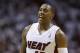 Miami Heat guard Mario Chalmers (15) during the second half of Game 3 in the NBA basketball Eastern Conference finals playoff series against the Indiana Pacers, Saturday, May 24, 2014, in Miami. (AP Photo/Lynne Sladky)