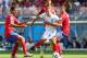 BELO HORIZONTE, BRAZIL - JUNE 24: Jack Wilshere of England is challenged by Celso Borges (L) and Oscar Duarte of Costa Rica during the 2014 FIFA World Cup Brazil Group D match between Costa Rica and England at Estadio Mineirao on June 24, 2014 in Belo Horizonte, Brazil. (Photo by Quinn Rooney/Getty Images)
