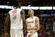 BUFFALO, NY - MARCH 22: Jerami Grant #3 and Tyler Ennis #11 of the Syracuse Orange celebrate during the third round of the 2014 NCAA Men's Basketball Tournament against the Dayton Flyers at the First Niagara Center on March 22, 2014 in Buffalo, New York. (Photo by Elsa/Getty Images)