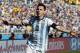 Argentina's Lionel Messi celebrates after scoring during the group F World Cup soccer match between Argentina and Iran at the Mineirao Stadium in Belo Horizonte, Brazil, Saturday, June 21, 2014. Argentina won 1-0. (AP Photo/Jon Super)