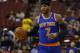 New York Knicks' Carmelo Anthony in action during an NBA basketball game against the Philadelphia 76ers, Friday, March 21, 2014, in Philadelphia. (AP Photo/Matt Slocum)