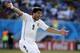 Jun 24, 2014; Natal, Rio Grande do Norte, BRAZIL; Uruguay forward Luis Suarez (9) reacts during the second half of their 1-0 win over Italy in a 2014 World Cup game at Estadio das Dunas. Mandatory Credit: Winslow Townson-USA TODAY Sports
