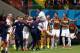 MANAUS, BRAZIL - JUNE 22: Clint Dempsey of the United States celebrates with teammates after scoring his team's second goal during the 2014 FIFA World Cup Brazil Group G match between the United States and Portugal at Arena Amazonia on June 22, 2014 in Manaus, Brazil. (Photo by Warren Little/Getty Images)