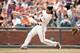 SAN FRANCISCO, CA - JUNE 14: Angel Pagan #16 of the San Francisco Giants bats against the Colorado Rockies at AT&T Park on June 14, 2014 in San Francisco, California. (Photo by Ezra Shaw/Getty Images)