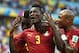 FORTALEZA, BRAZIL - JUNE 21: Asamoah Gyan of Ghana celebrates scoring his team's second goal during the 2014 FIFA World Cup Brazil Group G match between Germany and Ghana at Castelao on June 21, 2014 in Fortaleza, Brazil. (Photo by Laurence Griffiths/Getty Images)