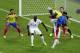 Ecuador's Enner Valencia (13) heads the ball towards the goal which is saved by France's goalkeeper Hugo Lloris in the first half during the group E World Cup soccer match between Ecuador and France at the Maracana Stadium in Rio de Janeiro, Brazil, Wednesday, June 25, 2014. (AP Photo/Andrew Medichini)