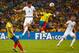 RIO DE JANEIRO, BRAZIL - JUNE 25: Olivier Giroud of France heads the ball toward goal against Gabriel Achilier of Ecuador during the 2014 FIFA World Cup Brazil Group E match between Ecuador and France at Maracana on June 25, 2014 in Rio de Janeiro, Brazil. (Photo by Clive Rose/Getty Images)