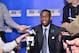 NEW YORK - JUNE 25: NBA Draft Prospect Jabari Parker, speaks to the media during media availability as part of the 2014 NBA Draft on June 25, 2014 at the Westin Times Square in New York City. NOTE TO USER: User expressly acknowledges and agrees that, by downloading and/or using this photograph, user is consenting to the terms and conditions of the Getty Images License Agreement. Mandatory Copyright Notice: Copyright 2013 NBAE (Photo by David Dow/NBAE via Getty Images)