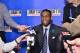 NEW YORK - JUNE 25: NBA Draft Prospect Jabari Parker, speaks to the media during media availability as part of the 2014 NBA Draft on June 25, 2014 at the Westin Times Square in New York City. NOTE TO USER: User expressly acknowledges and agrees that, by downloading and/or using this photograph, user is consenting to the terms and conditions of the Getty Images License Agreement. Mandatory Copyright Notice: Copyright 2013 NBAE (Photo by David Dow/NBAE via Getty Images)