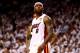 MIAMI, FL - JUNE 12: LeBron James #6 of the Miami Heat looks on against the San Antonio Spurs during Game Four of the 2014 NBA Finals at American Airlines Arena on June 12, 2014 in Miami, Florida. NOTE TO USER: User expressly acknowledges and agrees that, by downloading and or using this photograph, User is consenting to the terms and conditions of the Getty Images License Agreement. (Photo by Andy Lyons/Getty Images)