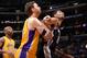 LOS ANGELES, CA - MARCH 19: Tim Duncan #21 of the San Antonio Spurs and Pau Gasol #16 the Los Angeles Lakers during a game at Staples Center on March 19, 2014 in Los Angeles, California. NOTE TO USER: User expressly acknowledges and agrees that, by downloading and/or using this Photograph, user is consenting to the terms and conditions of the Getty Images License Agreement. Mandatory Copyright Notice: Copyright 2014 NBAE (Photo by Andrew D. Bernstein/NBAE via Getty Images)