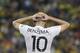 France's Karim Benzema puts his hands on his head during the group E World Cup soccer match between Ecuador and France at the Maracana Stadium in Rio de Janeiro, Brazil, Wednesday, June 25, 2014. (AP Photo/Christophe Ena)