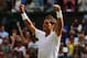 LONDON, ENGLAND - JUNE 24: Rafael Nadal of Spain celebrates winning his Gentlemen's Singles first round match against Martin Klizan of Slovakia on day two of the Wimbledon Lawn Tennis Championships at the All England Lawn Tennis and Croquet Club at Wimbledon on June 24, 2014 in London, England. (Photo by Al Bello/Getty Images)
