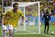 Brazil's Fred celebrates scoring his side's third goal during the group A World Cup soccer match between Cameroon and Brazil at the Estadio Nacional in Brasilia, Brazil, Monday, June 23, 2014. (AP Photo/Dolores Ochoa)
