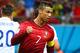 Jun 22, 2014; Manaus, Amazonas, BRAZIL; Portugal forward Cristiano Ronaldo celebrates a first half goal against USA during the 2014 World Cup at Arena Amazonia. Mandatory Credit: Mark J. Rebilas-USA TODAY Sports