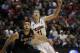 San Diego State forward JJ O'Brien (20) and Arizona forward Aaron Gordon (11) try to box each other out during the second half in a regional semifinal NCAA college basketball tournament game, Thursday, March 27, 2014, in Anaheim, Calif. (AP Photo/Jae C. Hong)