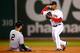 BOSTON, MA - APRIL 24: Xander Bogaerts #2 of the Boston Red Sox plays against the New York Yankees during the game at Fenway Park on April 24, 2014 in Boston, Massachusetts. (Photo by Jared Wickerham/Getty Images)