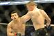 Kelvin Gastelum, left, lands a punch on Rick Story during a UFC 171 mixed martial arts welterweight bout, Saturday, March 15, 2014, in Dallas. Gastelum won by decision. (AP Photo/Matt Strasen)