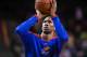 Feb 4, 2014; Waco, TX, USA; Kansas Jayhawks center Joel Embiid (21) warms up before the game against the Baylor Bears at the Ferrell Center. The Jayhawks defeated the Bears 69-52. Mandatory Credit: Jerome Miron-USA TODAY Sports