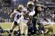 New Orleans Saints running back Khiry Robinson (29) celebrates after running for a 1-yard touchdown during the fourth quarter of an NFC divisional playoff NFL football game against the Seattle Seahawks in Seattle, Saturday, Jan. 11, 2014. (AP Photo/Elaine Thompson)