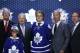 William Nylander stands with Toronto Maple Leafs officials after being chosen eighth overall during the first round of the NHL hockey draft, Friday, June 27, 2014, in Philadelphia. (AP Photo/Matt Slocum)