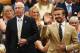 LONDON, ENGLAND - JUNE 28: Sir Bobby Charlton and David Beckham in the royal box on centre court on day six of the Wimbledon Lawn Tennis Championships at the All England Lawn Tennis and Croquet Club at Wimbledon on June 28, 2014 in London, England. (Photo by Matthew Stockman/Getty Images)