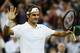 LONDON, ENGLAND - JUNE 26: Roger Federer of Switzerland celebrates victory following his Gentlemen's Singles second round match against Gilles Muller of Luxembourg on day four of the Wimbledon Lawn Tennis Championships at the All England Lawn Tennis and Croquet Club at Wimbledon on June 26, 2014 in London, England. (Photo by Jan Kruger/Getty Images)
