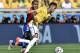 Brazil's Neymar, front, is challenged by Chile's Francisco Silva during the World Cup round of 16 soccer match between Brazil and Chile at the Mineirao Stadium in Belo Horizonte, Brazil, Saturday, June 28, 2014. (AP Photo/Martin Meissner)