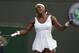 Serena Williams of U.S. gestures during the women's singles match against Alize Cornet of France at the All England Lawn Tennis Championships in Wimbledon, London, Saturday, June 28, 2014. (AP Photo/Sang Tan)