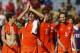 Netherlands' Arjen Robben acknowledges the fans after the group B World Cup soccer match between the Netherlands and Chile at the Itaquerao Stadium in Sao Paulo, Brazil, Monday, June 23, 2014. The Dutch team beat Chile 2-0 to top Group B. (AP Photo/Frank Augstein)