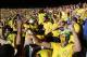 Brazil soccer fans celebrate their team's victory over Chile after a penalty shootout at a World Cup round of 16 match at Mineirao Stadium in Belo Horizonte, Brazil, Saturday, June 28, 2014. (AP Photo/Petr David Josek)