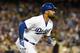 LOS ANGELES, CA - JUNE 27: Matt Kemp #27 of the Los Angeles Dodgers runs to first base after hitting a single in the sixth inning against the St Louis Cardinals at Dodger Stadium on June 27, 2014 in Los Angeles, California. (Photo by Lisa Blumenfeld/Getty Images)