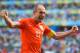 FORTALEZA, BRAZIL - JUNE 29: Arjen Robben of the Netherlands celebrates after defeating Mexico 2-1 during the 2014 FIFA World Cup Brazil Round of 16 match between Netherlands and Mexico at Castelao on June 29, 2014 in Fortaleza, Brazil. (Photo by Laurence Griffiths/Getty Images)