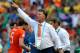 FORTALEZA, BRAZIL - JUNE 29: Head coach Louis van Gaal of the Netherlands reacts during the 2014 FIFA World Cup Brazil Round of 16 match between Netherlands and Mexico at Castelao on June 29, 2014 in Fortaleza, Brazil. (Photo by Dean Mouhtaropoulos/Getty Images)