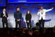 Blake Skjellerup, left, Darren Young, Jessica Aguilar and Derrick Gordon appear on stage at the GLAAD Media Awards on Saturday, May 3, 2014 in New York. (Photo by Charles Sykes/Invision/AP)