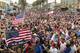U.S. soccer fans react as they watch the telecast of the 2014 Brazil World Cup match between the United States and Germany in Hermosa Beach, Calif., Thursday, June 26, 2014. Germany won 1-0. (AP Photo/Damian Dovarganes)