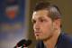 France's Morgan Schneiderlin speaks at a press conference at the Teatro Pedro II in Ribeirao Preto, Brazil, Friday, June 27, 2014. France will face Nigeria on Monday in the round of 16 at the World Cup. (AP Photo/David Vincent)