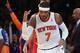 NEW YORK, NY - DECEMBER 11: Carmelo Anthony #7 of the New York Knicks celebrates a three pointer in the second quarter against the Chicago Bulls at Madison Square Garden on December 11, 2013 in New York City. NOTE TO USER: User expressly acknowledges and agrees that, by downloading and or using this Photograph, user is consenting to the terms and conditions of the Getty Images License Agreement. (Photo by Bruce Bennett/Getty Images)