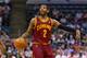 Apr 11, 2014; Milwaukee, WI, USA; Cleveland Cavaliers guard Kyrie Irving (2) during the game against the Milwaukee Bucks at BMO Harris Bradley Center. Milwaukee won 119-116. Mandatory Credit: Jeff Hanisch-USA TODAY Sports