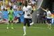 France's Paul Pogba celebrates after scoring during the World Cup round of 16 soccer match between France and Nigeria at the Estadio Nacional in Brasilia, Brazil, Monday, June 30, 2014.Pogba scored with a late header to finally break Nigeria's stubborn resistance and Joseph Yobo scored an own-goal as France won 2-0 to reach the World Cup quarterfinals on Monday. (AP Photo/Ricardo Mazalan)