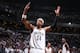 BROOKLYN, NY - MAY 12: Paul Pierce #34 of the Brooklyn Nets celebrates in Game Four of the Eastern Conference Semifinals against the Miami Heat during the 2014 NBA Playoffs on May 12, 2014 at Barclays Center in Brooklyn. NOTE TO USER: User expressly acknowledges and agrees that, by downloading and or using this photograph, User is consenting to the terms and conditions of the Getty Images License Agreement. Mandatory Copyright Notice: Copyright 2014 NBAE (Photo by Nathaniel S. Butler/NBAE via Getty Images)