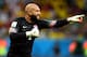 SALVADOR, BRAZIL - JULY 01: Tim Howard of the United States gestures during the 2014 FIFA World Cup Brazil Round of 16 match between Belgium and the United States at Arena Fonte Nova on July 1, 2014 in Salvador, Brazil. (Photo by Jamie McDonald/Getty Images)