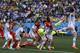 Switzerland goalkeeper Diego Benaglio joins the attack near the end of the World Cup round of 16 soccer match between Argentina and Switzerland at the Itaquerao Stadium in Sao Paulo, Brazil, Tuesday, July 1, 2014. (AP Photo/Sergei Grits)