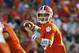 Clemson quarterback Cole Stoudt (18) throws against Wake Forest during the second half of an NCAA college football game, Saturday, Sept. 28, 2013, in Clemson, S.C. Clemson won 56-7. (AP Photo/Rainier Ehrhardt)