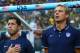 SALVADOR, BRAZIL - JULY 01: (L-R) Goalkeeper coach Chris Woods, assistant coach Tab Ramos and head coach Jurgen Klinsmann of the United States look on during the National Anthem prior to the 2014 FIFA World Cup Brazil Round of 16 match between Belgium and the United States at Arena Fonte Nova on July 1, 2014 in Salvador, Brazil. (Photo by Michael Steele/Getty Images)