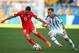 SAO PAULO, BRAZIL - JULY 01: Blerim Dzemaili of Switzerland and Lucas Biglia of Argentina compete for the ball during the 2014 FIFA World Cup Brazil Round of 16 match between Argentina and Switzerland at Arena de Sao Paulo on July 1, 2014 in Sao Paulo, Brazil. (Photo by Clive Rose/Getty Images)