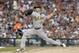Oakland Athletics' Scott Kazmir pitches against the Detroit Tigers during a baseball game Monday, June 30, 2014, in Detroit. (AP Photo/Duane Burleson