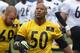 Pittsburgh Steelers linebacker Ryan Shazier (50) goes through drills during an NFL football organized team activity on Thursday, May 29, 2014 in Pittsburgh. (AP Photo/Keith Srakocic)