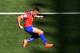 BELO HORIZONTE, BRAZIL - JUNE 28: Alexis Sanchez of Chile celebrates scoring his team's first goal during the 2014 FIFA World Cup Brazil round of 16 match between Brazil and Chile at Estadio Mineirao on June 28, 2014 in Belo Horizonte, Brazil. (Photo by Francois Xavier Marit - Pool/Getty Images)